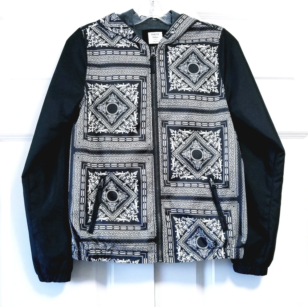 Ninth Hall MMXIV Patterned Hooded Zip Up Jacket